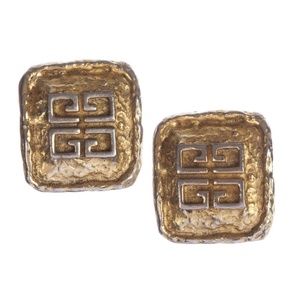 Givenchy Monogram Rectangular Nugget Earrings